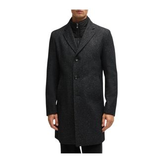 HUGO BOSS Heren, Mantels, Zwart, Maat: 2XL Wol