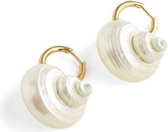 Madewell Shell Statement Hoop Earrings in Antique Gold at Nordstrom