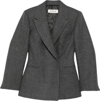 R&oacute;he Cup Gedetailleerde Blazer - Dames - Blazers - Grijs - 2XS - Leer - Jassen