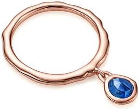 Monica Vinader Siren Charm Ring in Rose Gold/Kyanite at Nordstrom, Size 6.5