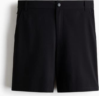 H&M Four-way Stretch Loose Fit Chino Shorts in Black at Nordstrom, Size 31