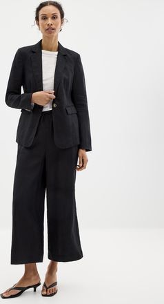 Contemporaine Womens Single-button pure linen Blazer Jacket