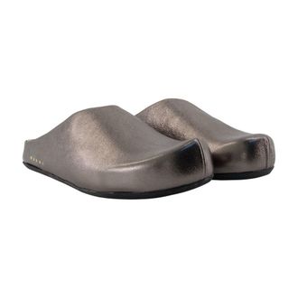 Marni Fussbett Sabots Slipper - Silver