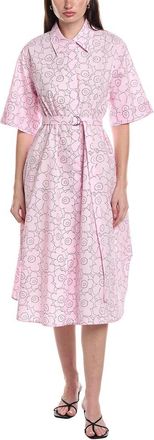 Marimekko Popliini Piirto Unikko Button Front Midi Dress