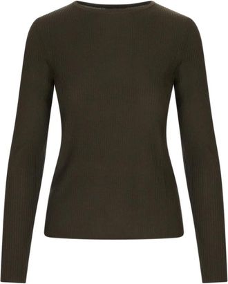 Max Mara Round-neck Truien - Dames - Ronde hals truien - Groen - M - Truien & Vesten