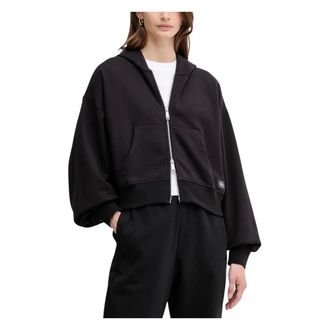 Calvin Klein Jeans Zip-throughs, female, Black, Size: XS A- French Terry Badg