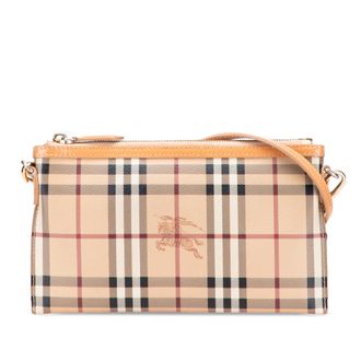 Burberry Geruit Schoudertas Leer