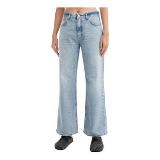 Haikure Blauwe Asian Fit Jeans - Dames - Regular Fit Jeans - Blauw - W27 - Katoen - Jeans