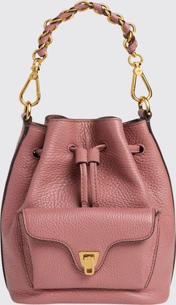 Coccinelle Beat Generation Leather Mini Bucket Bag with Woven Handle