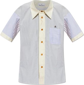 Vivienne Westwood Gestreept Shirt - Heren - Korte mouwen Overhemden - Veelkleurig - M - Katoen - Overhemden