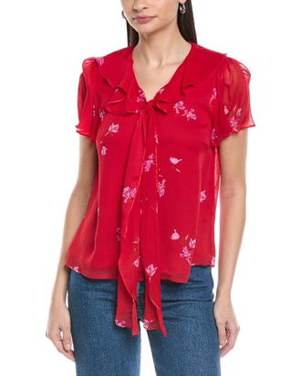 CeCe by Cynthia Steffe Cece Ruffle Tie Front Top