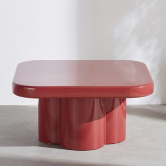 Maisons du monde Mesa de centro cuadrada burdeos 80 cm