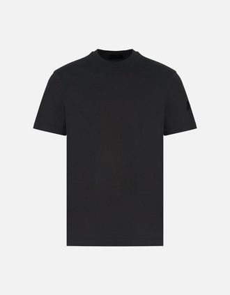 Moncler Mens BRANDED COTTON T SHIRT - Black - Size: 42