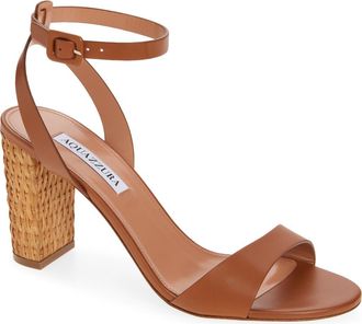 Aquazzura Sunseeker Ankle Strap Sandal in Tobacco at Nordstrom, Size 8.5Us