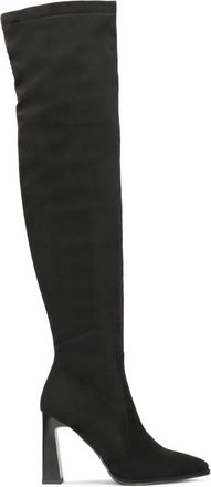 Kazar Zwarte over-de-knie laarzen - Dames - Over de knie laarzen - Zwart - 40 EU - Leer - Schoenen