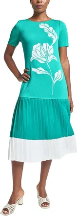 Ming Wang Midi Drop-Waist Dress