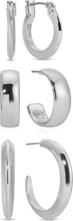 Ettika Set of 3 Hoop Earrings in Silver at Nordstrom