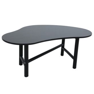 Oviala Mesa de centro con decoraci&oacute;n de melamina negra