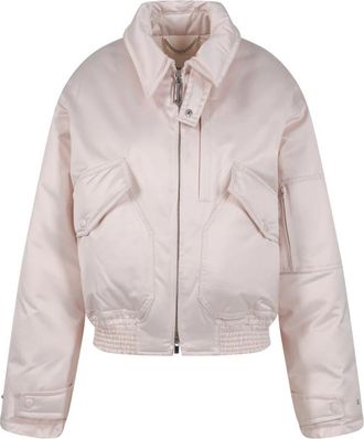 Victoria Beckham Gewatteerd Bomberjack - Dames - Bomber jackets - Beige - S - Katoen - Jassen
