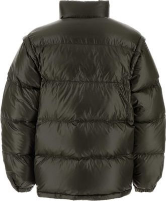 Prada Mens Recycled Polyamide Quilted Down Jacket Green Recycledpolyamide