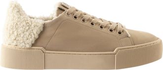 H&ouml;gl Beige Fluffy Nubuck Wedge Sneakers