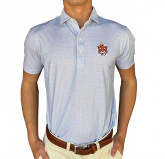 Johnnie-O Auburn Slade Perf Polo In Blue