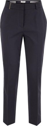 PESERICO Light Cotton Satin Cigarette Trousers