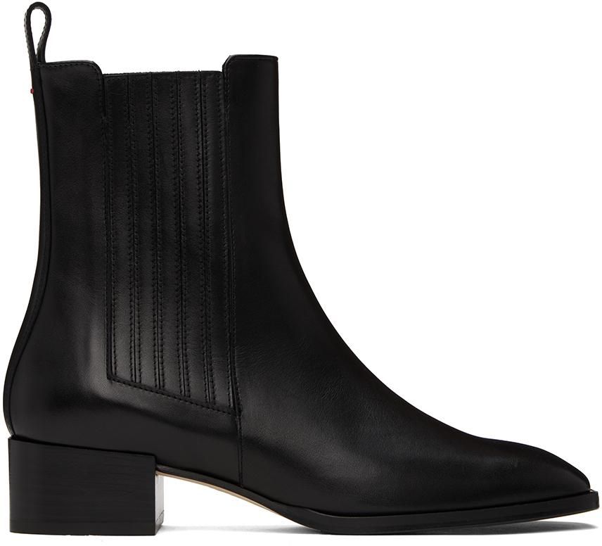 【関税込み】Aeyde ブラック Ariel レザー カウボーイブーツ Aeyde | ARIEL Black Leather Cowboy Boot
