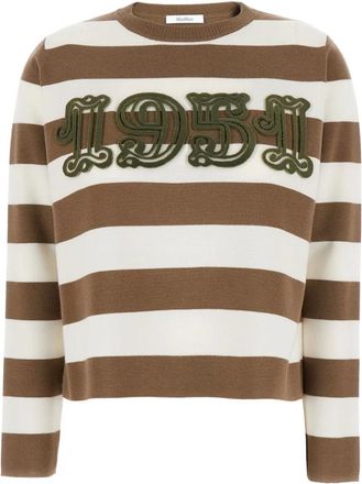 Max Mara Truien & Vesten, Dames, Bruin, M, Beige Viterbo Sweater