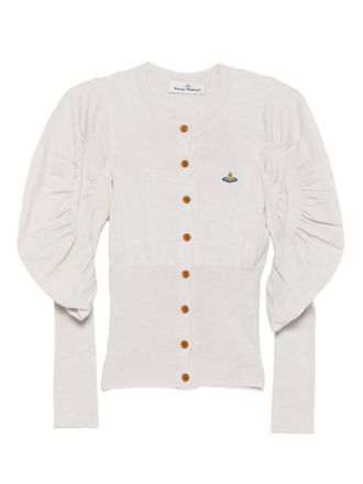 Vivienne Westwood puff-sleeve buttoned cardigan - women - Virgin Wool - M - Grey