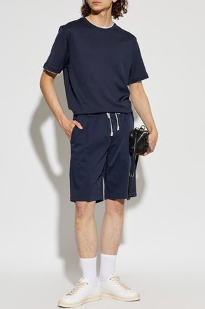 Eleventy Cotton T-shirt With Round Neckline, Mens, Navy Blue