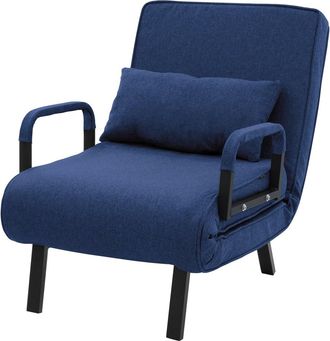 ML Design Sill&oacute;n cama 3en1, individual de 1 plaza plegable, chenilla azul