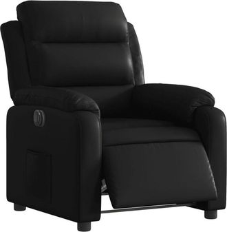 vidaXL Vidaxl - Sillón reclinable eléctrico de cuero sintético negro