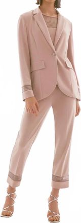 Joseph Ribkoff Rhinestone Detail Slv Blazer In Sand