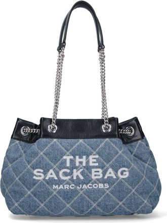 Marc Jacobs Medium Denim Bag the Quilted Chain Sack