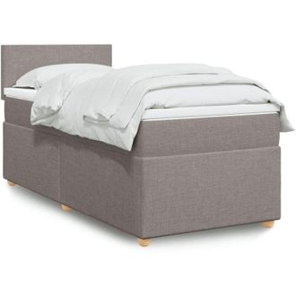 vidaXL Vidaxl - Cama Box Spring Con Colch&oacute;n Tela Gris Taupe 90x190 Cm