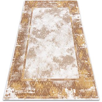 RugsX Rugsx - Alfombra Acr&iacute;lica Vals 0w1738 H02 58 Marco M&aacute;rmol Vintage Beige / Cobre Orange 80x100 Cm