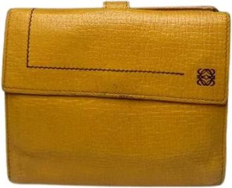 Loewe Pre-owned Leren Portemonnee - Dames - Vintage Accessoires - Geel - ONE Size - Leer - Vintage