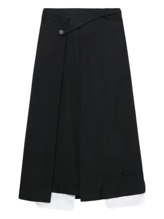 Enfold Rok met wikkelvlakken - Zwart