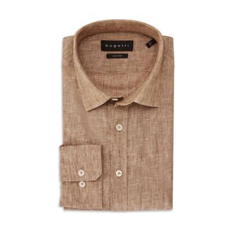 Bugatti Hemd - Heren - Casual Overhemden - Bruin - XL - Overhemden