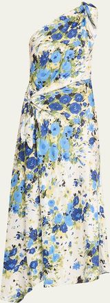 A.L.C. Eliana Floral Satin Draped Dress