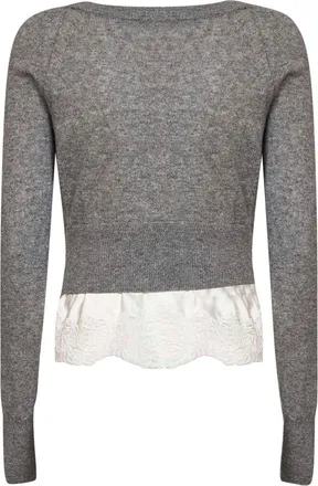 Ermanno Scervino Womens Cardigan, Cropped Cashmere, Grey Cardigans Sweater