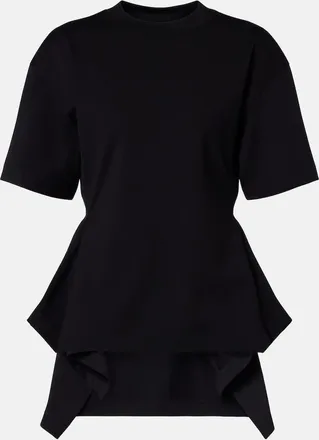 Alaia Ala&iuml;a T-shirt in jersey di cotone con peplum