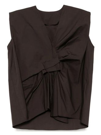 JNBY sleeveless shirt - women - Cotton/Spandex/Elastane - M - Brown