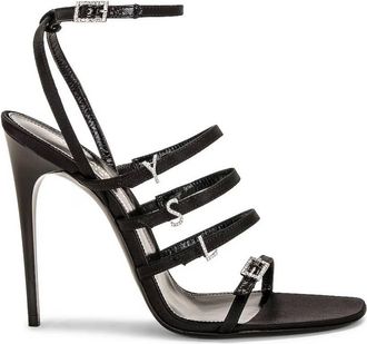 Saint Laurent Jerry Satin Sandals, Brand Size 39 ( US Size 9 )