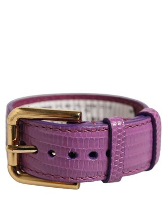 Dolce & Gabbana Crocodile-Embossed Leather Belt - Purple