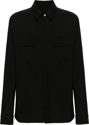 Rick Owens press-stud virgin-wool shirt - men - Virgin Wool - 48 - Black
