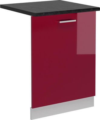 Vicco Tapa del lavavajillas R-Line, Rojo Burdeos alto brillo, 60 cm, et Antracita Vicco