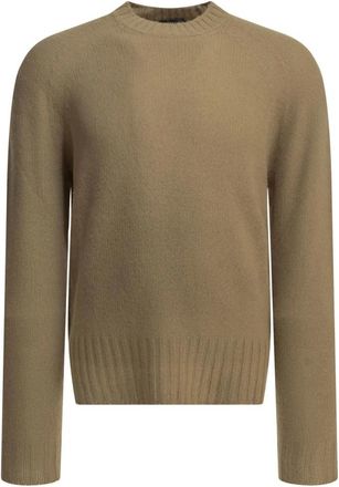 Tom Ford Truien & Vesten, Heren, Bruin, M, Kasjmier, Naadloze Geborstelde Kasjmier Trui met Ronde Hals