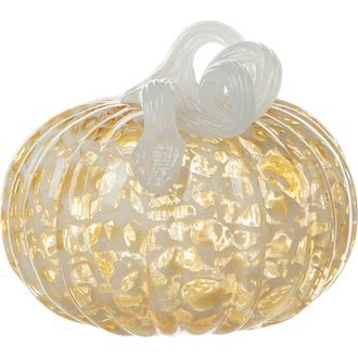Glitzhome Fall Round Glass Pumpkins in Yellow at Nordstrom, Size Small